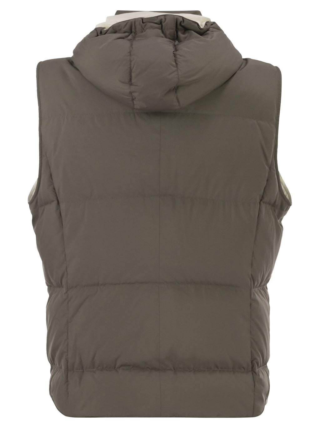 Brunello Cucinelli Men Padded Hooded Gilet In Technical Fabric