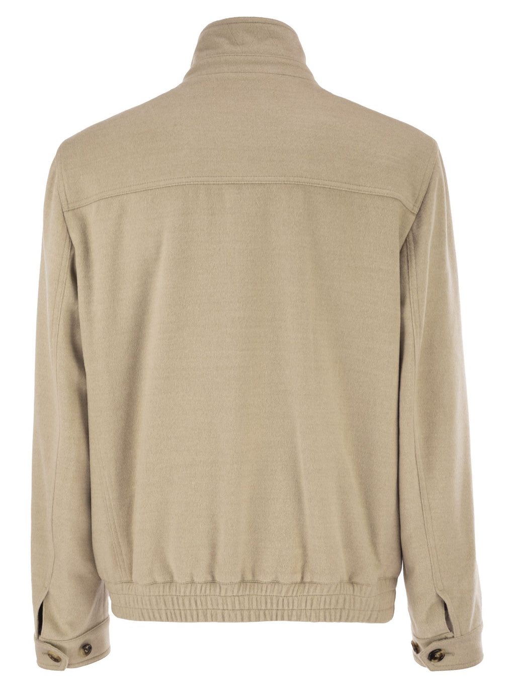 Brunello Cucinelli Men Virgin Wool Bomber Jacket With Stand Collar