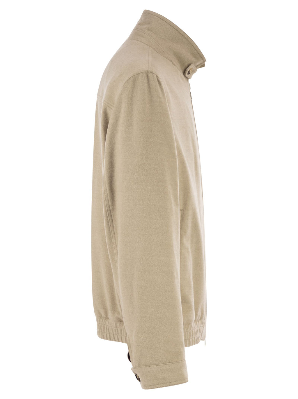 Brunello Cucinelli Men Virgin Wool Bomber Jacket With Stand Collar