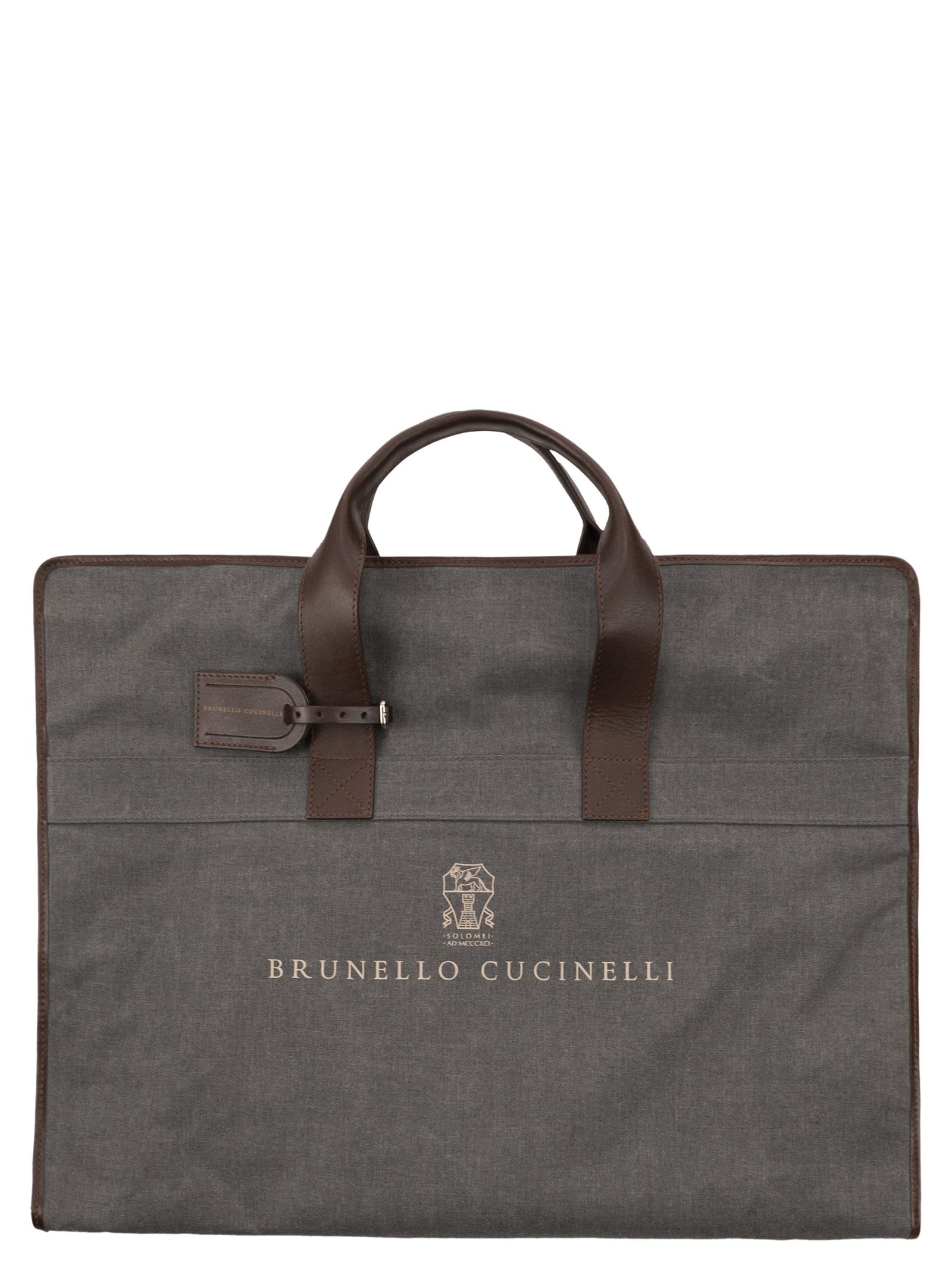 Brunello Cucinelli Men Techno Fabric And Calfskin Garment Bag