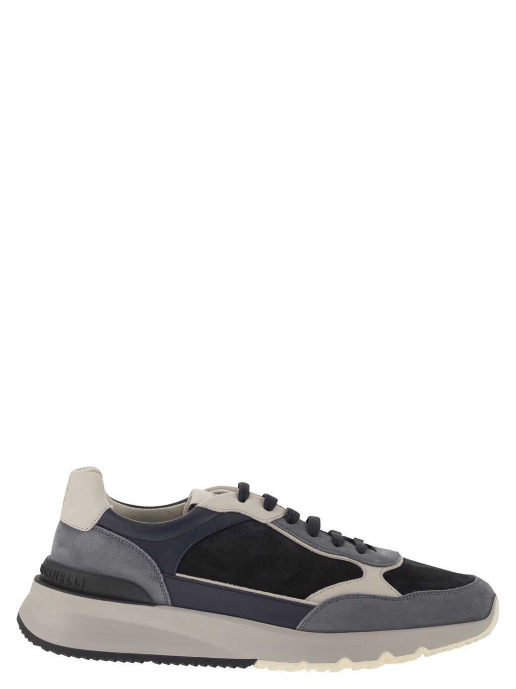 Brunello Cucinelli Men Multicolour Leather And Suede Runner Sneakers