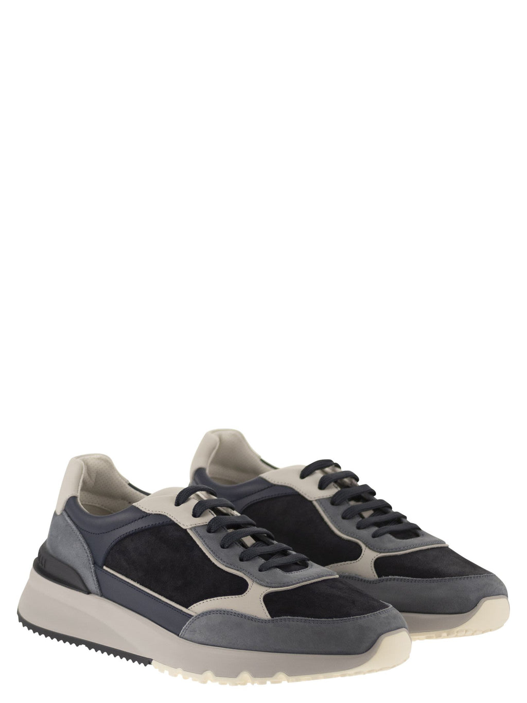 Brunello Cucinelli Men Multicolour Leather And Suede Runner Sneakers
