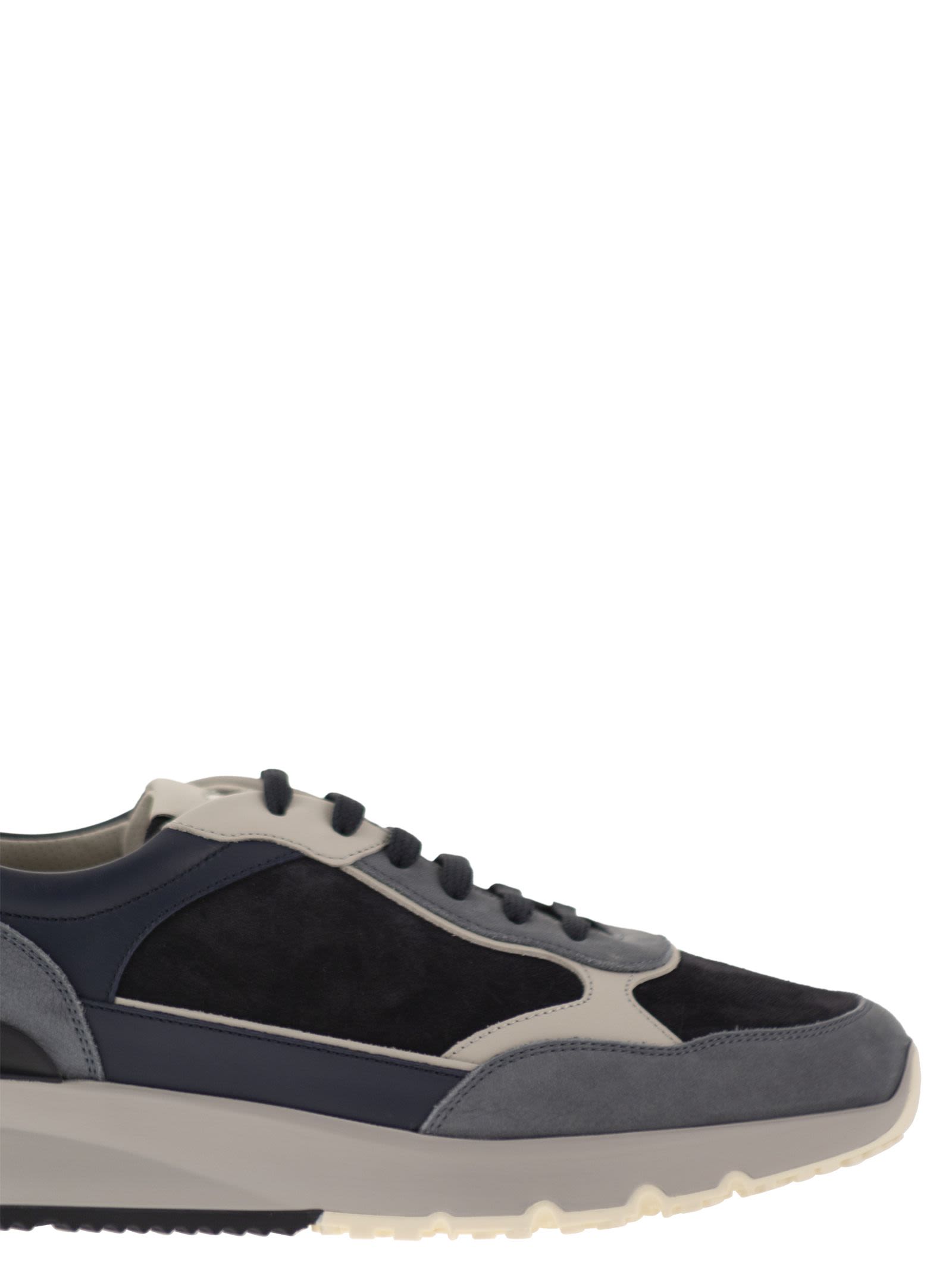 Brunello Cucinelli Men Multicolour Leather And Suede Runner Sneakers