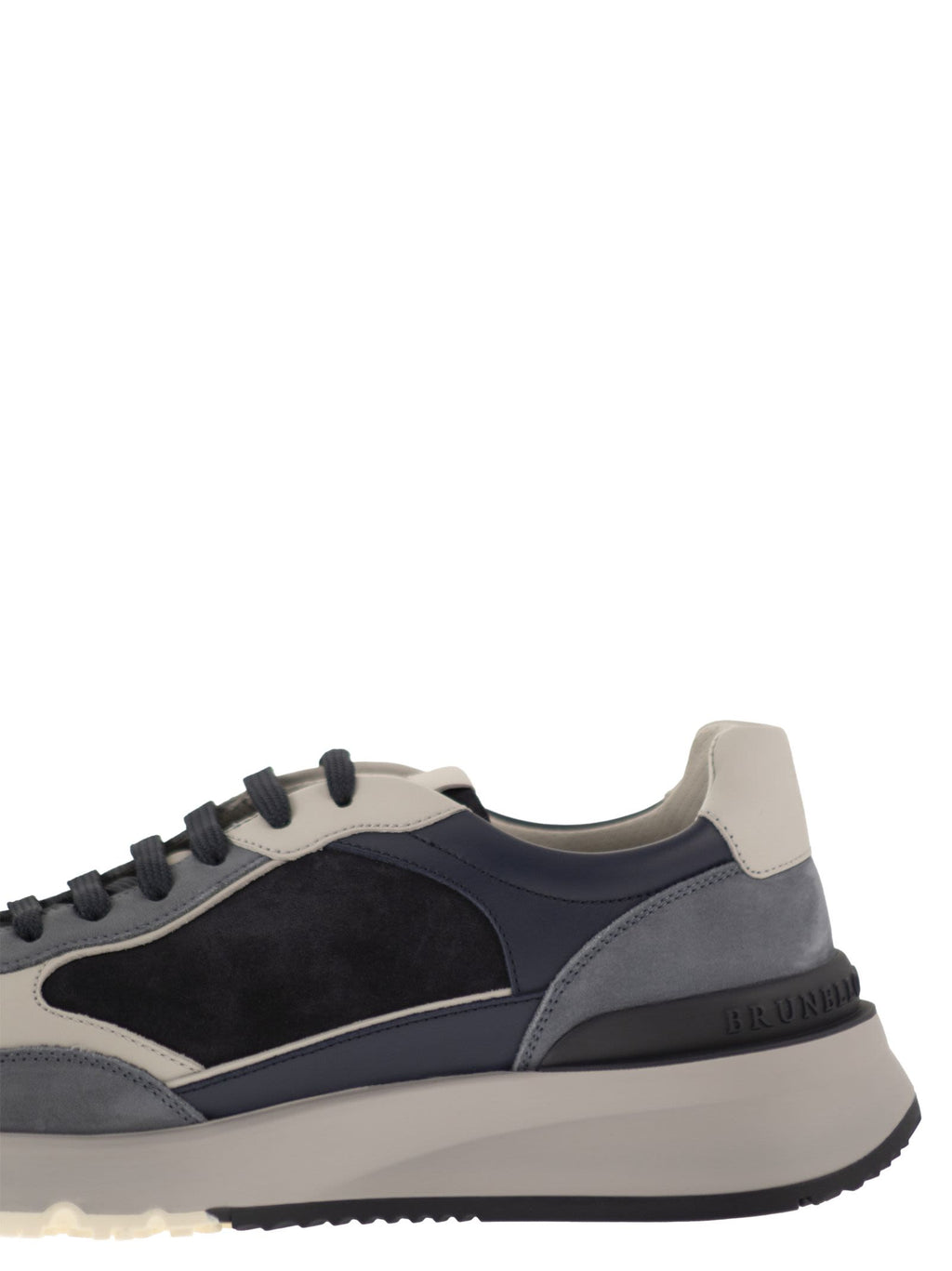 Brunello Cucinelli Men Multicolour Leather And Suede Runner Sneakers