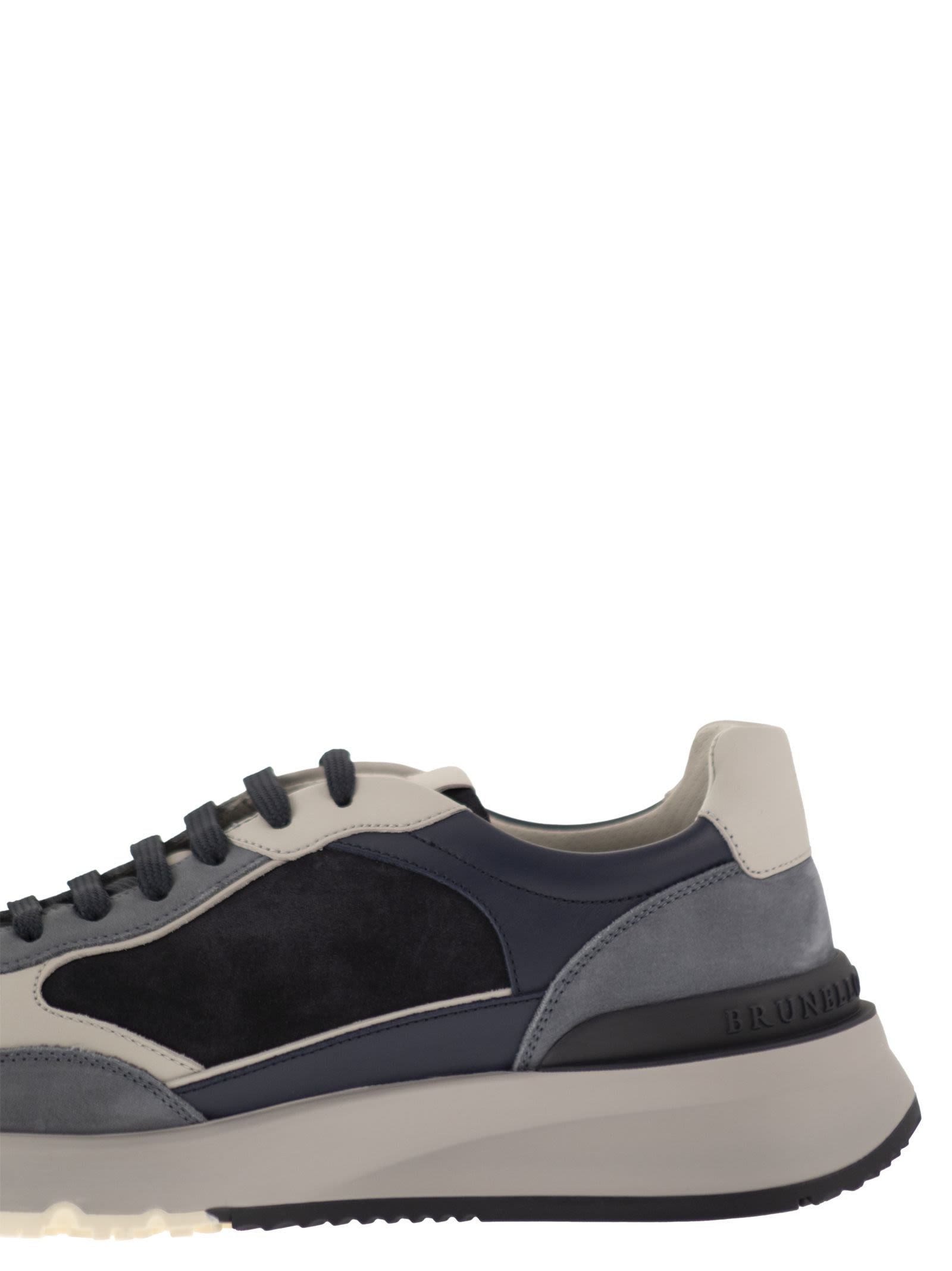 Brunello Cucinelli Men Multicolour Leather And Suede Runner Sneakers