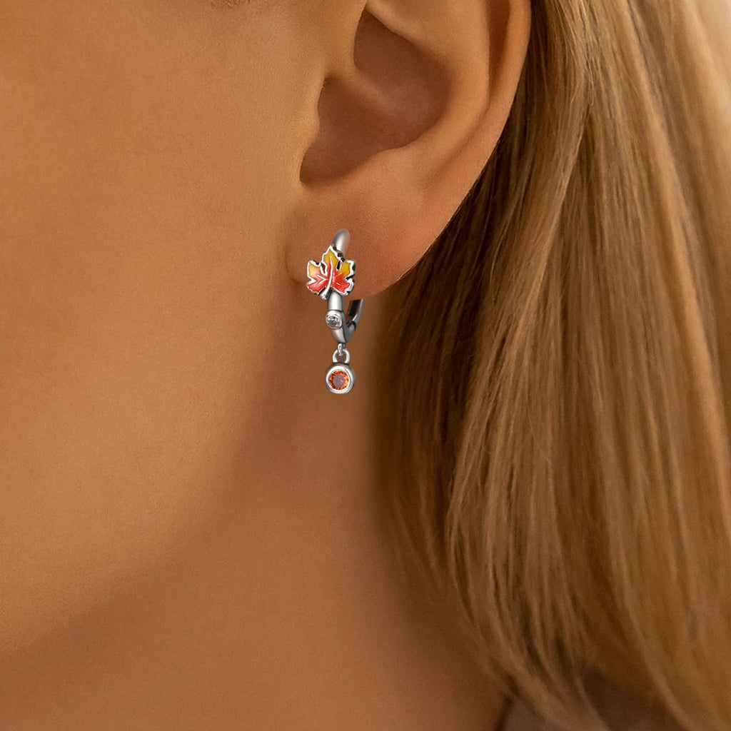 Autumn Glow Maple Leaf Earrings