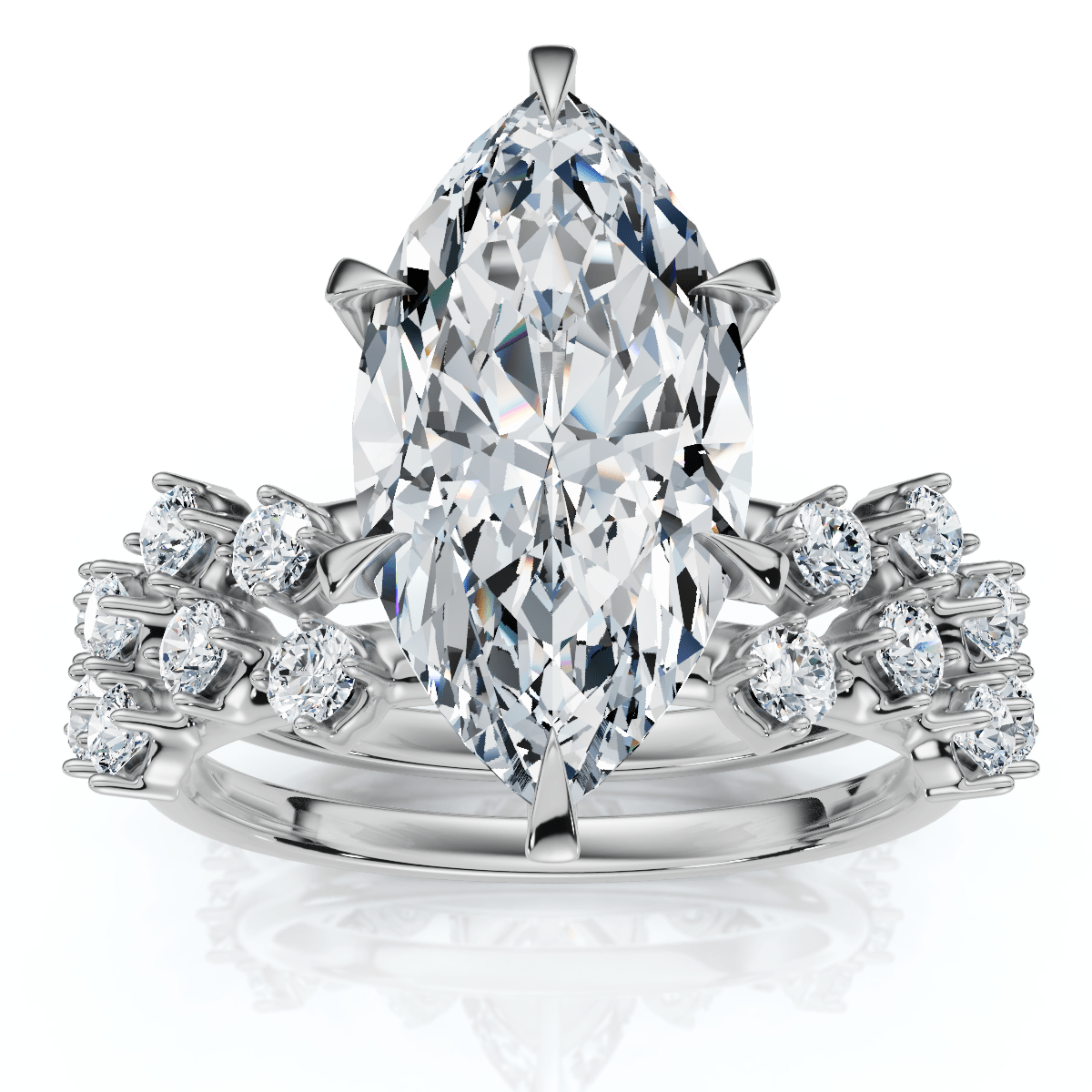 Certified 3 1/2Ct Marquise Diamond Bridal Set 14k Gold or Platinum Lab Grown