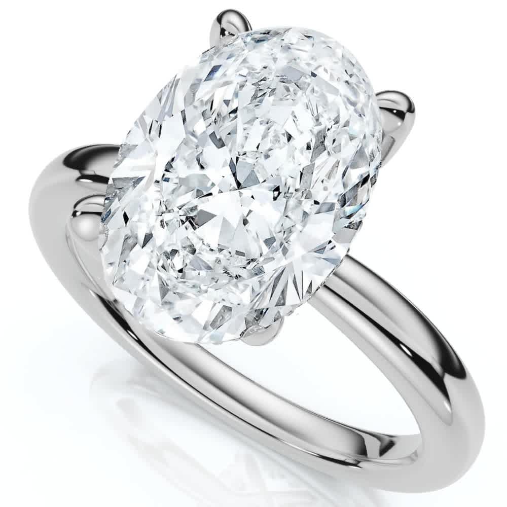 Certified 4.10Ct Oval Diamond Side Halo Engagement Ring 14k Gold Lab Grown Size: 7.5