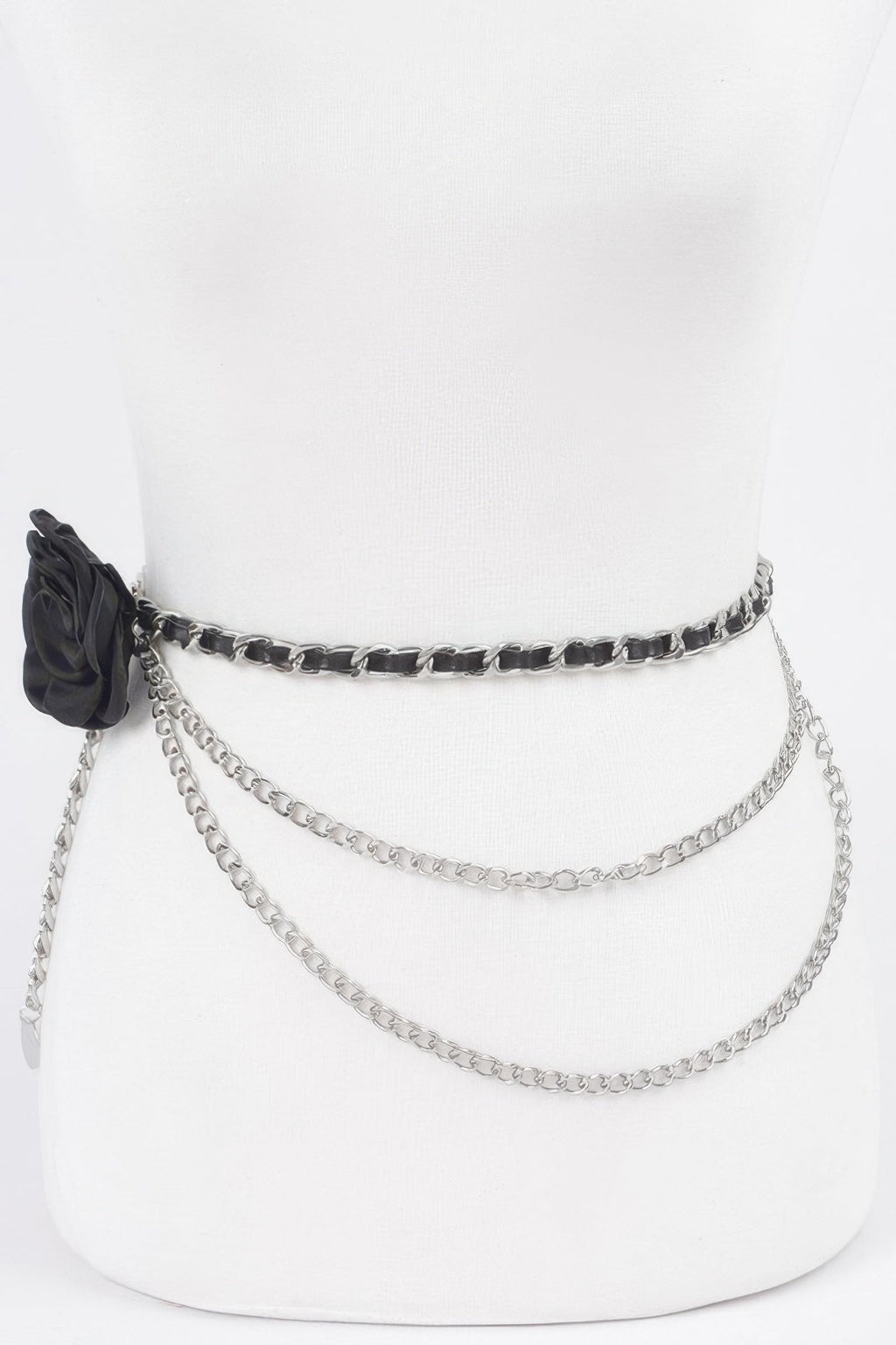 Flower Metal Double Layered Plus Size Chain Belt