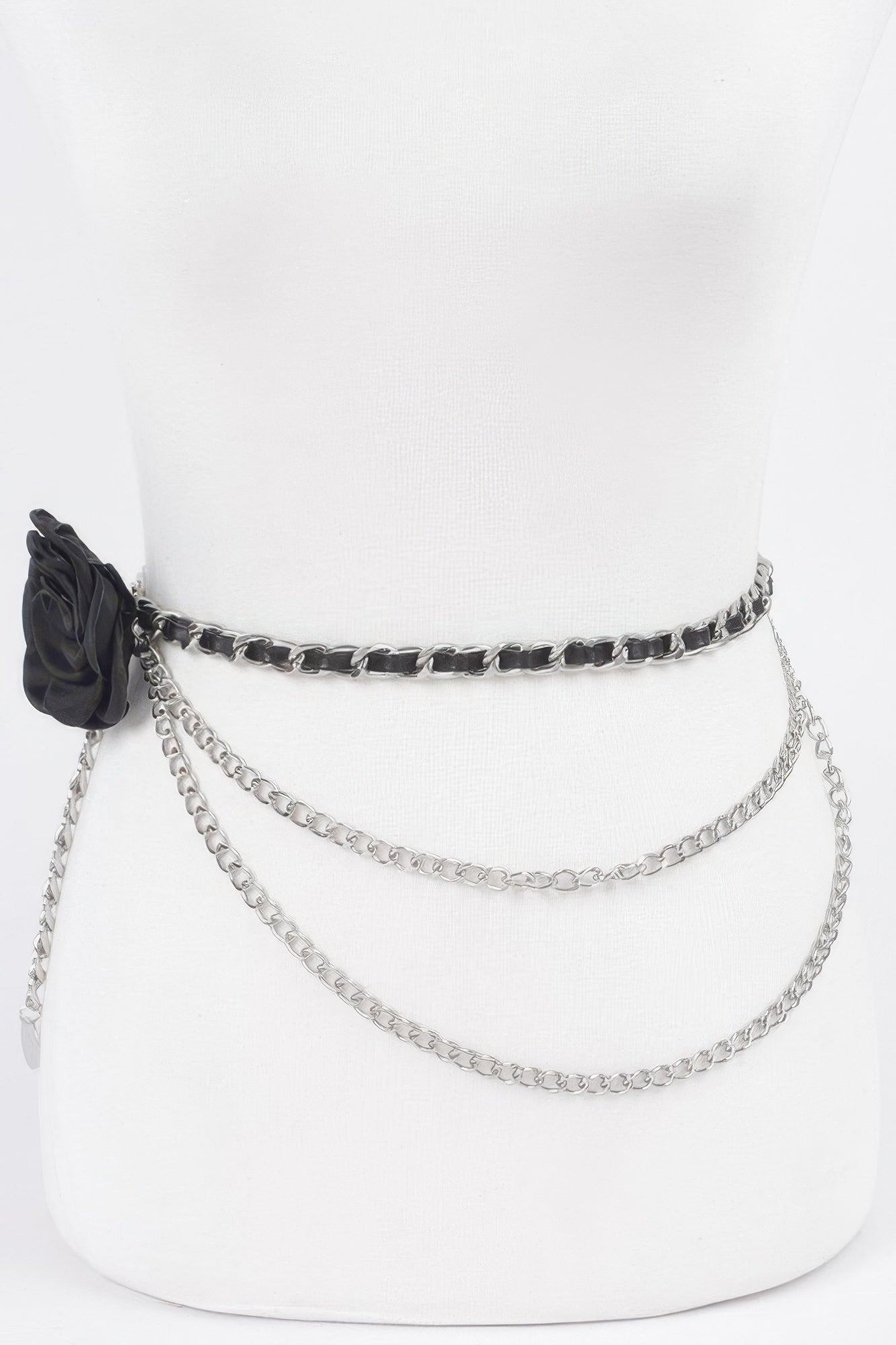 Flower Metal Double Layered Plus Size Chain Belt