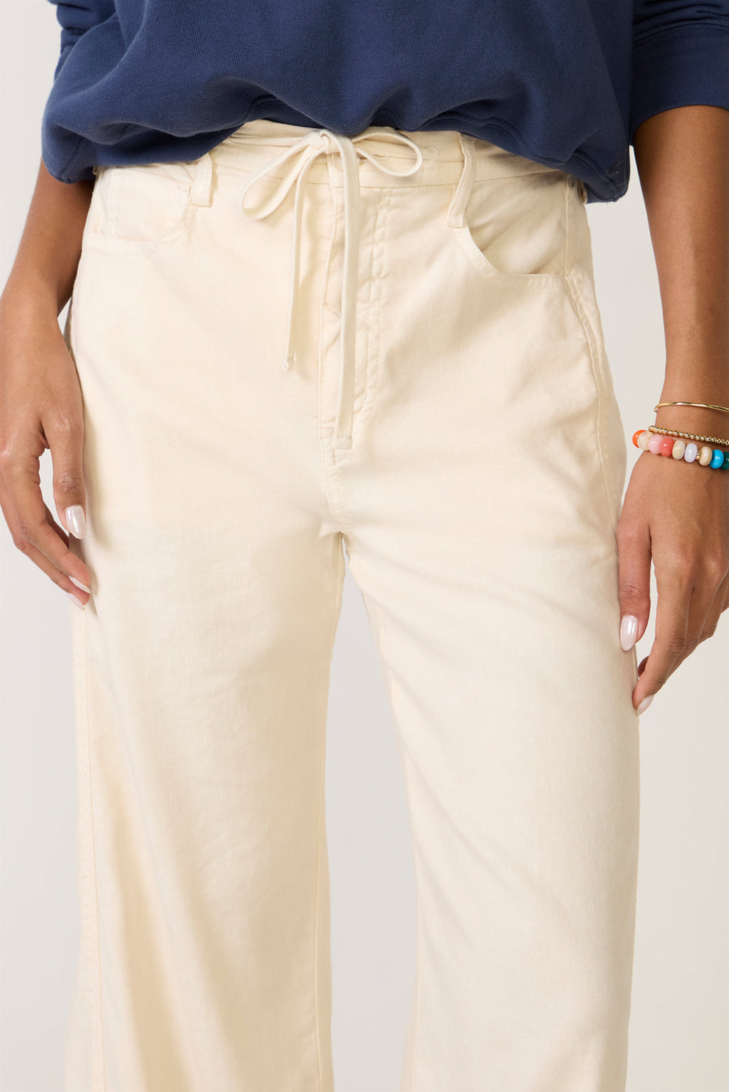 Women's Joelle Stretch Linen Trouser with Tie Waist Pants
