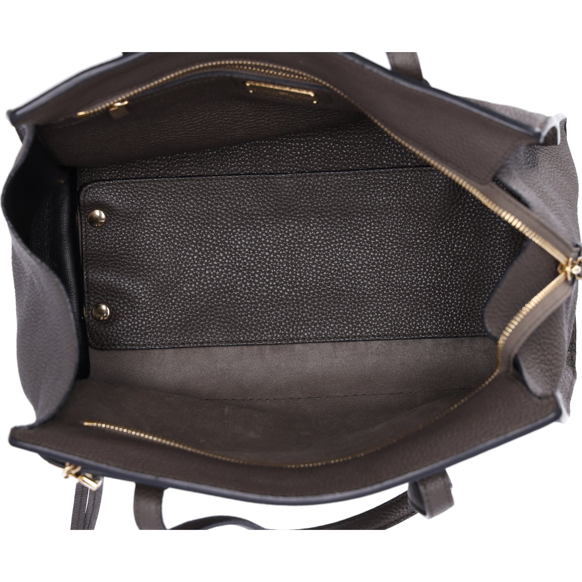 Salvatore Ferragamo Amy Medium Top Zip Shoulder Tote Bag Leather Dark Gray