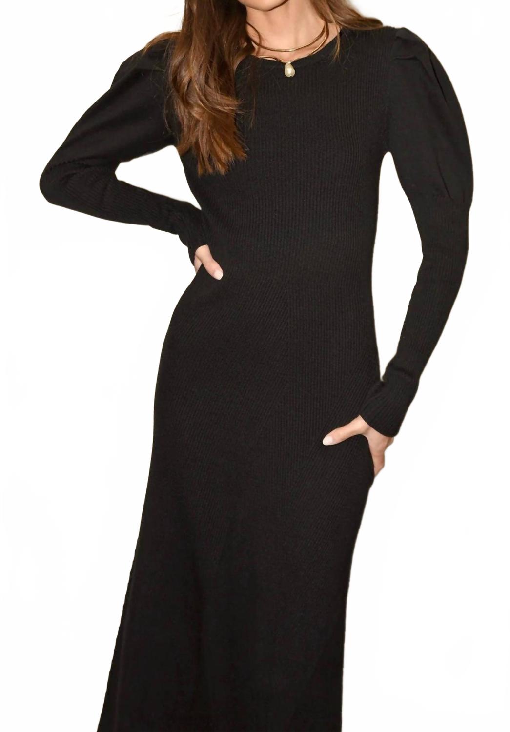 Honor Sweater Kinit Midi Dress In Black