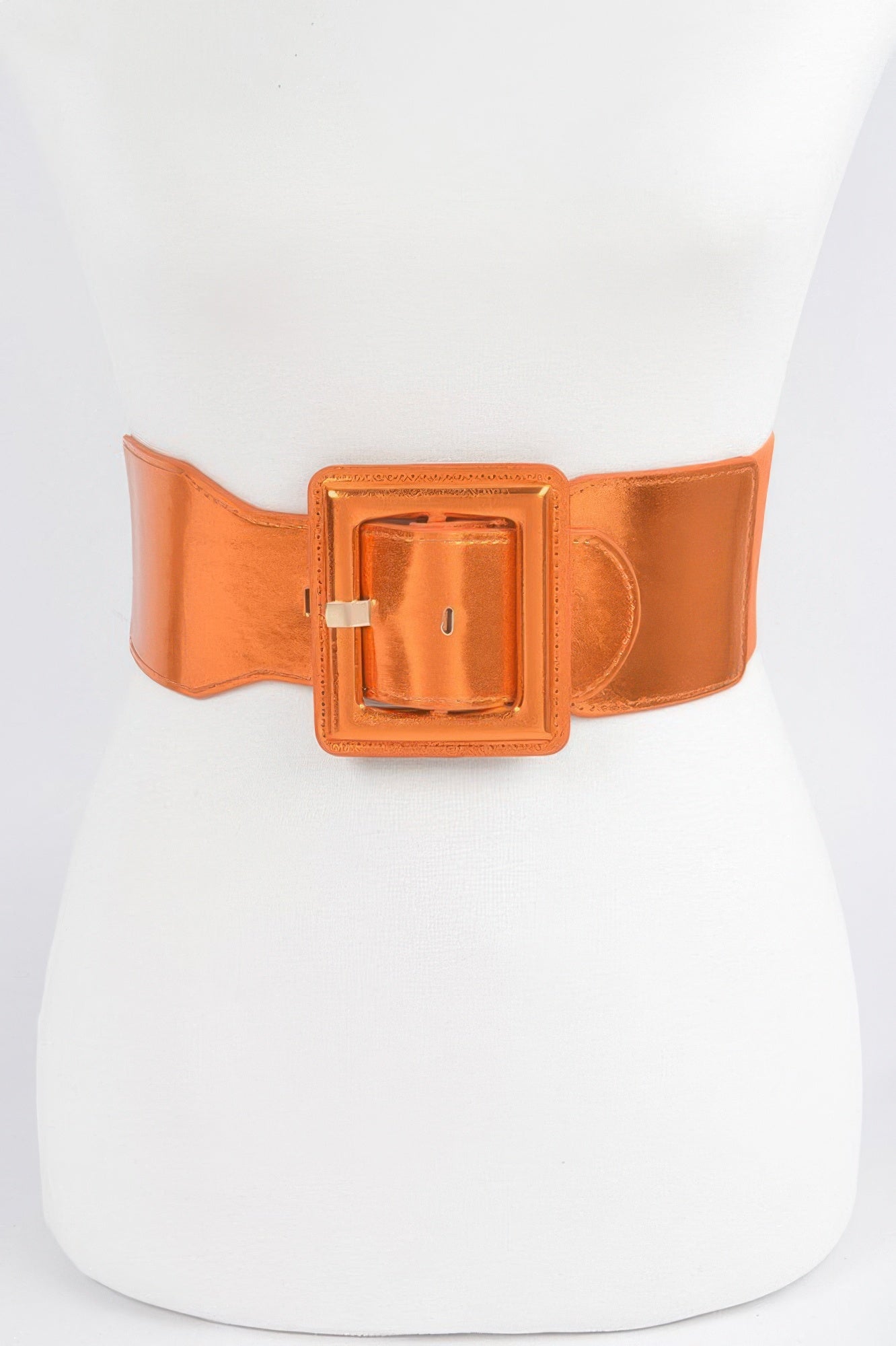 Sleek Metallic Elastic Fashion Belt