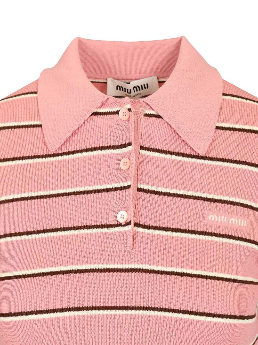 Miu Miu Women Striped Polo Shirt