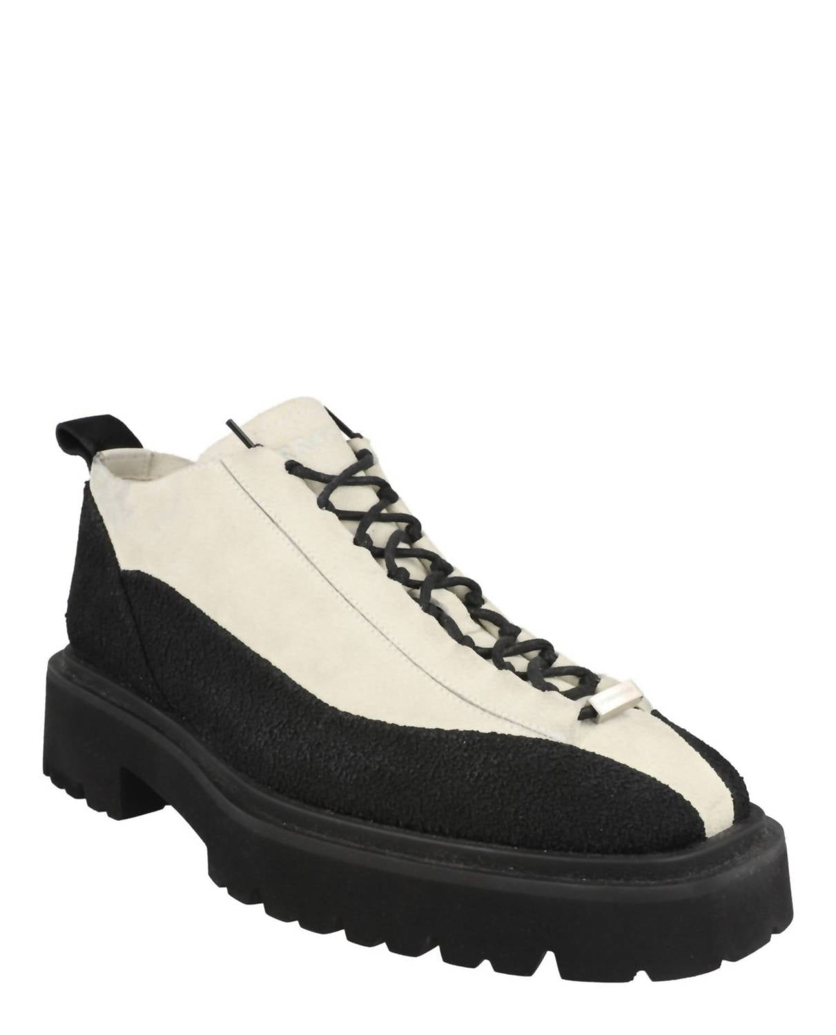 Men's Atlante Suede Two-Tone Ankle Boots In Black/white