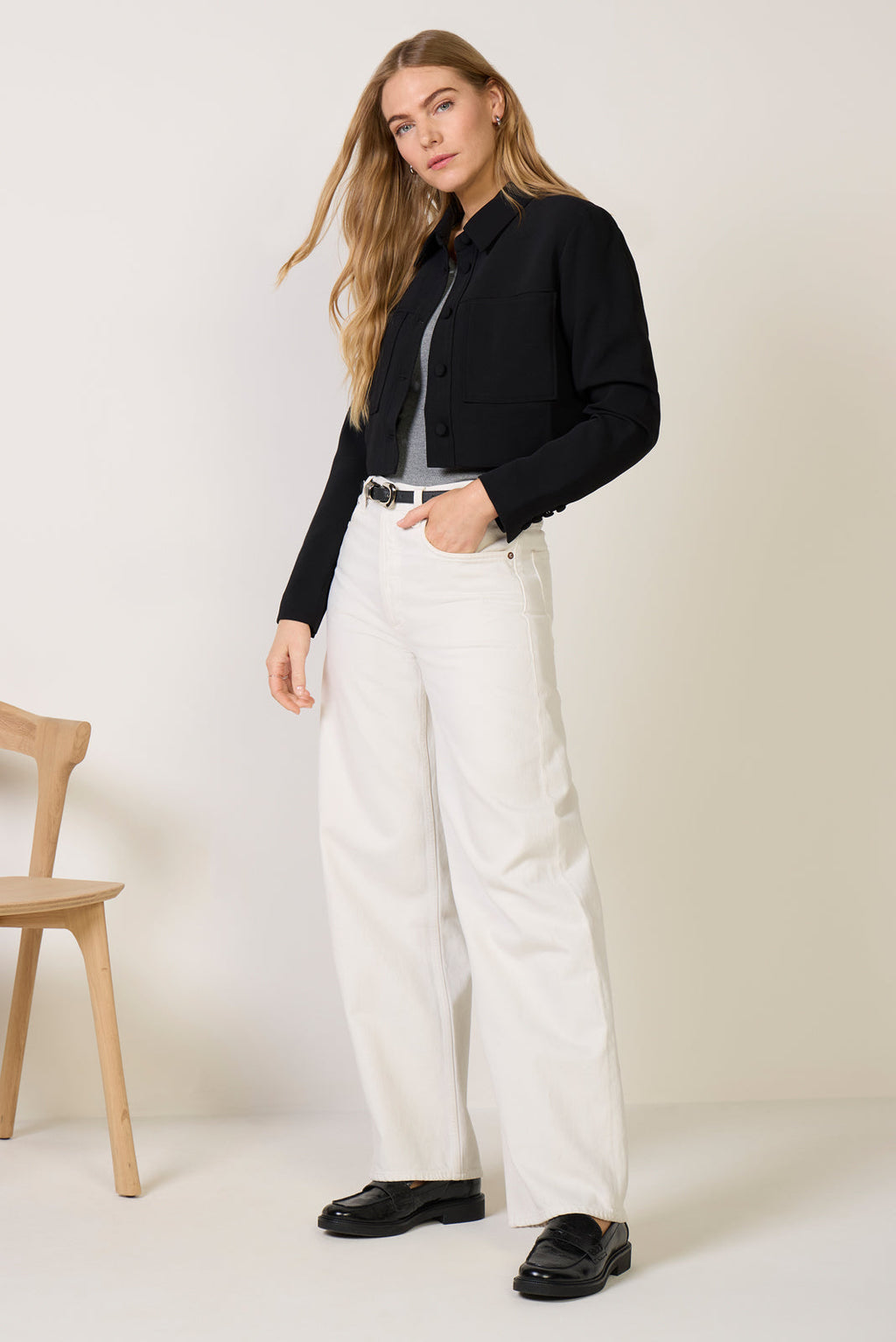 Women's Luxe Suiting Cropped Jacket