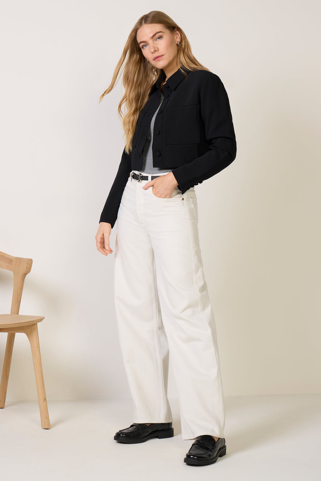 Women's Luxe Suiting Cropped Jacket