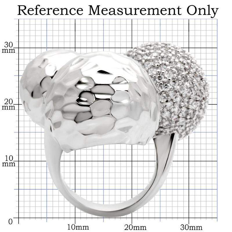 Rhodium Brass Ring with AAA Grade CZ in Clear