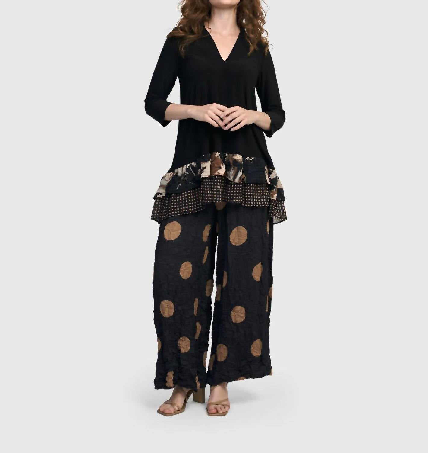 Doppio Wide Leg Pants In Circles