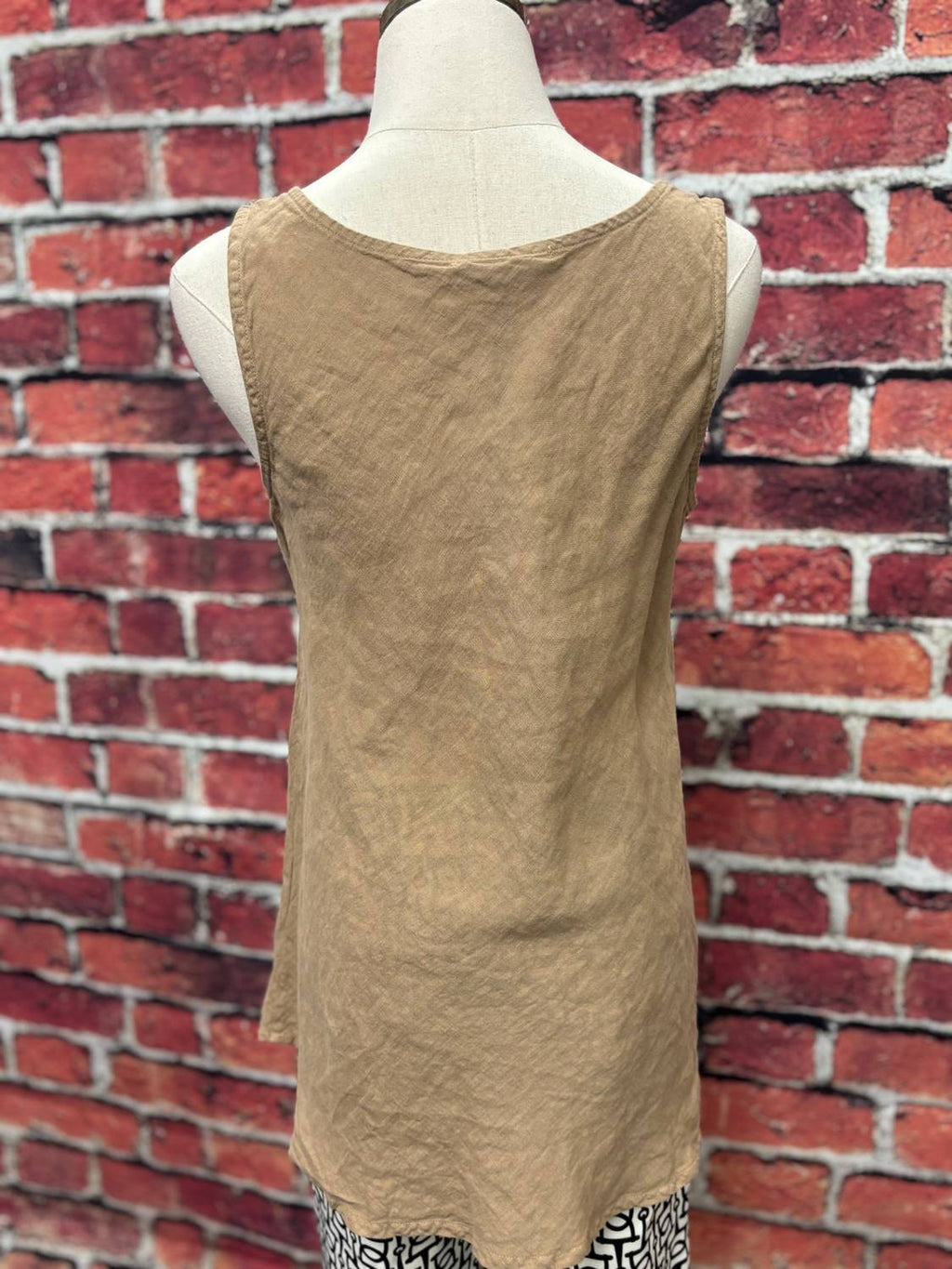 Women's Essential Linen Blend Swing Tank Top In Camel