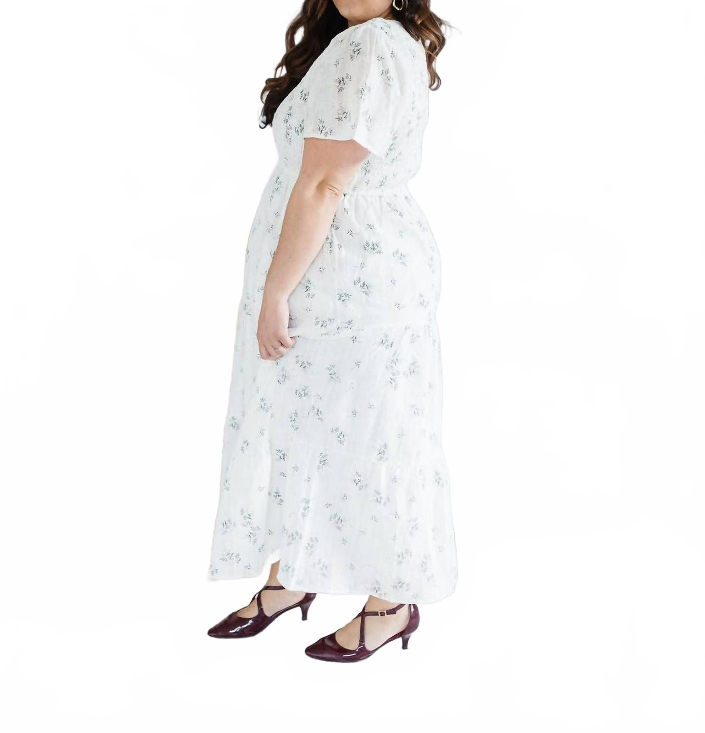Meadow Floral Maxi Dress In White