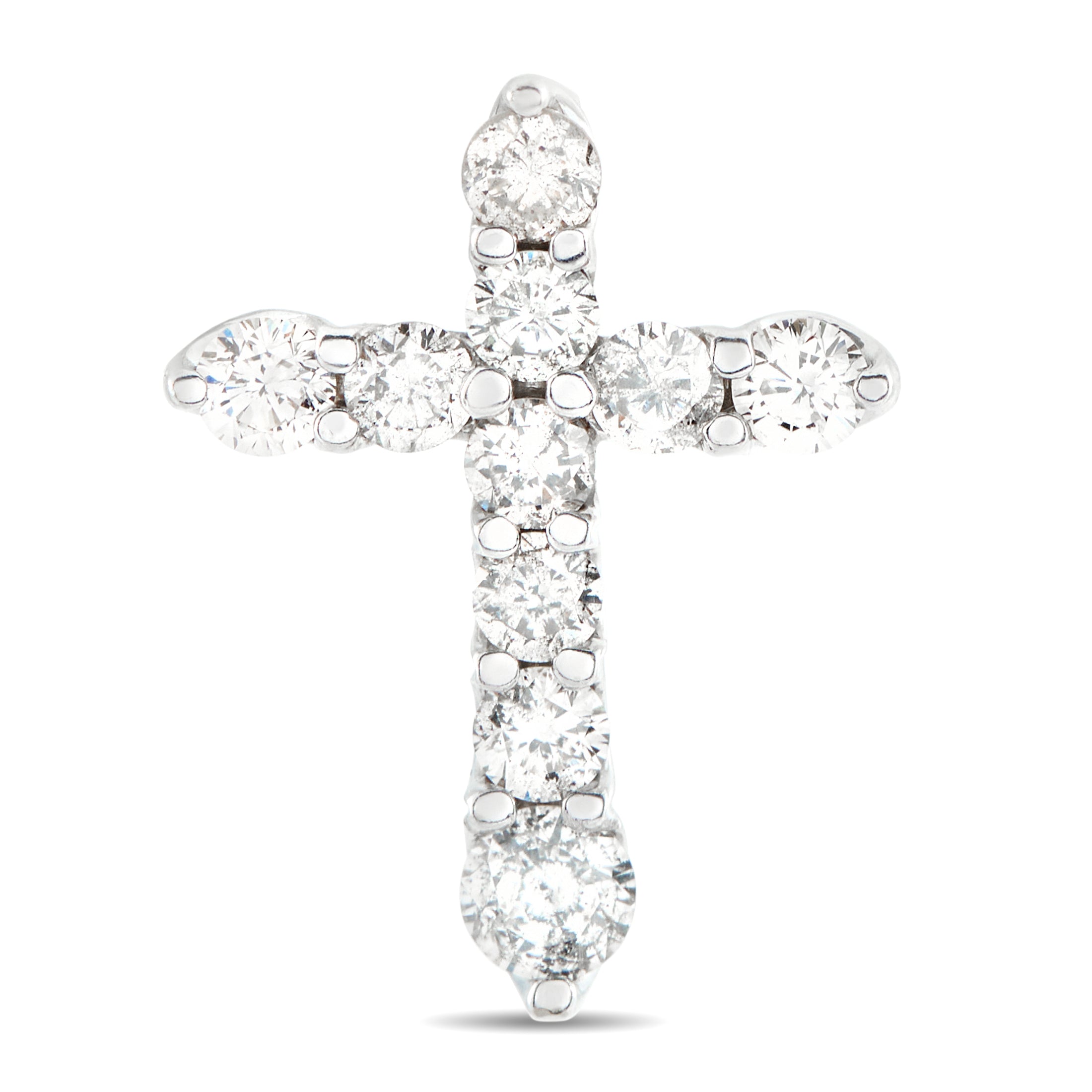 LB Exclusive 18K White Gold 1.0ct Diamond Cross Pendant MF19-041426