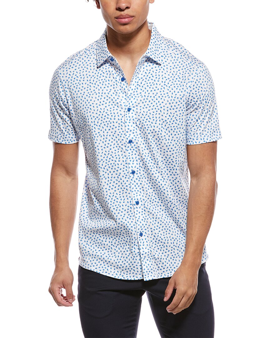Raffi Mini Leave Print Button Shirt