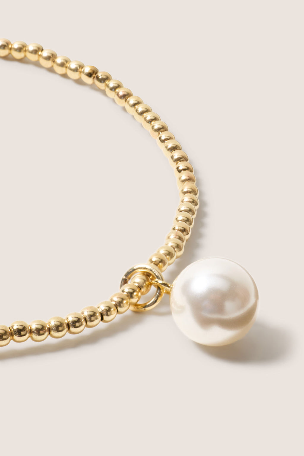 Women's Classic Gold 2mm Bracelet w. Pearl