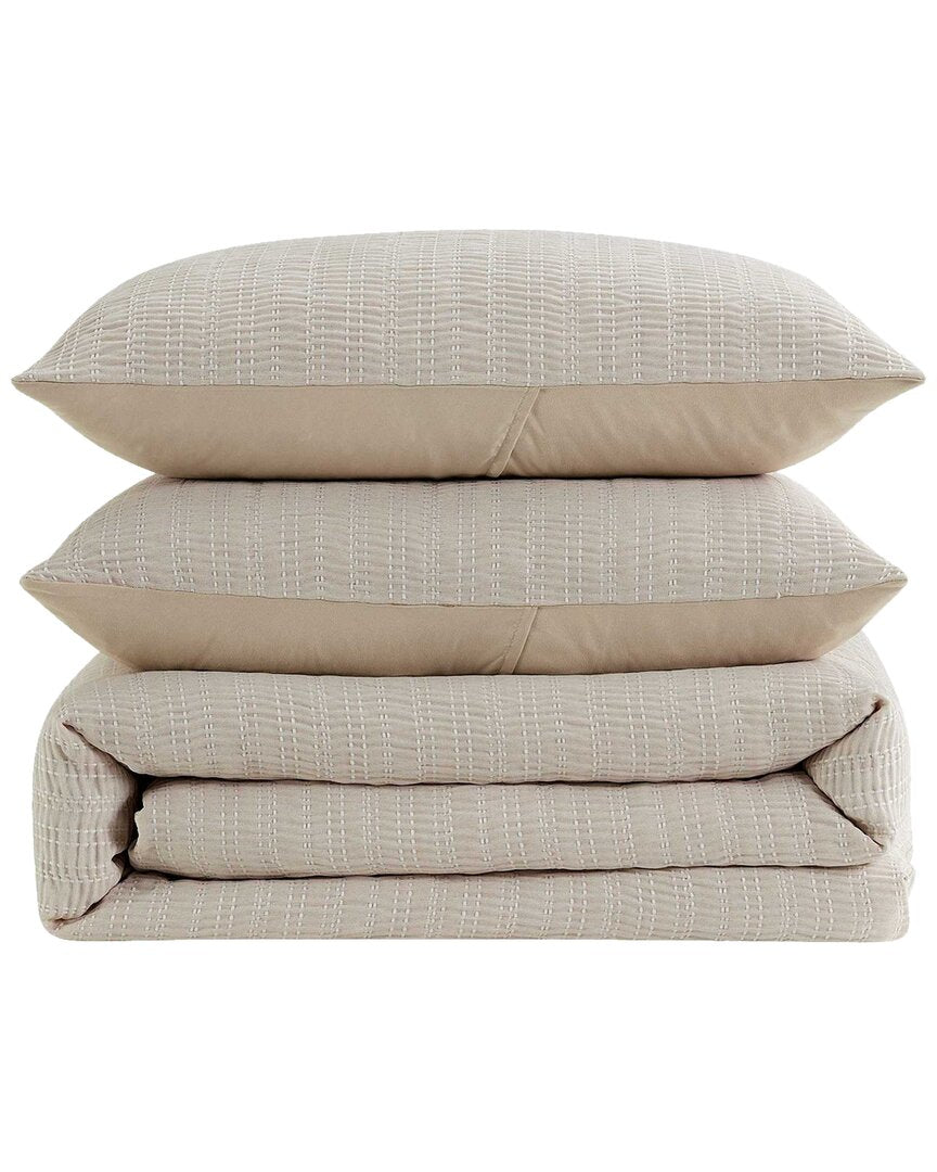 Kenneth Cole Reaction 94 Thread Count Stitched Gauze Jacquard Comforter Set