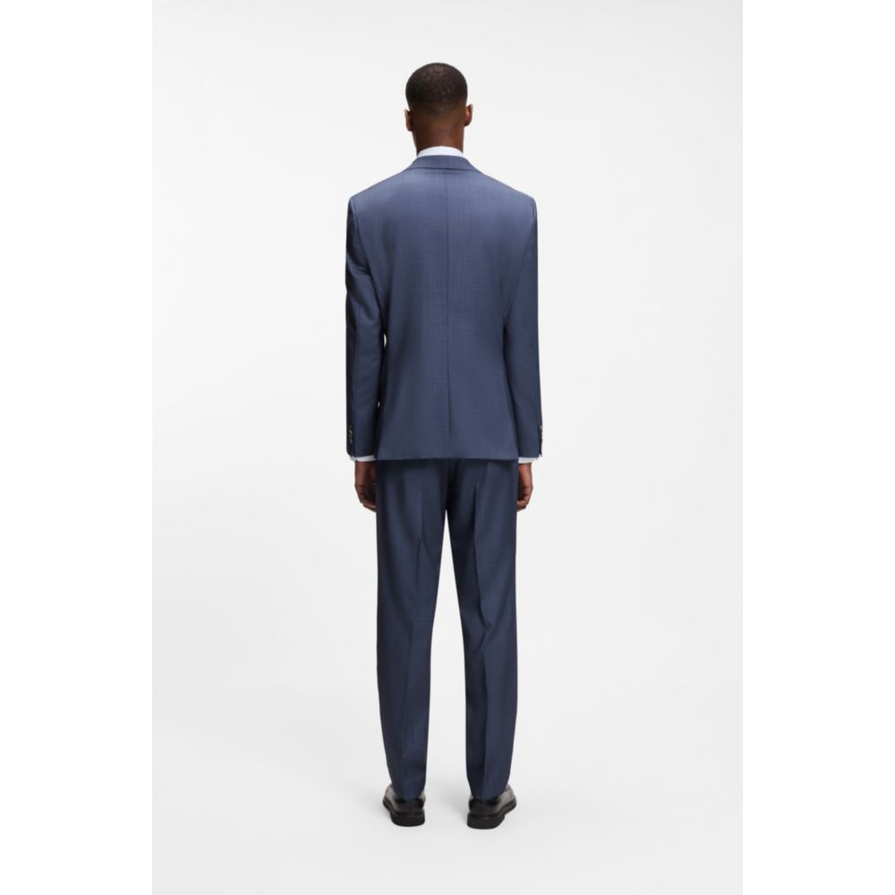Two-piece regular-fit suit in virgin wool and silk