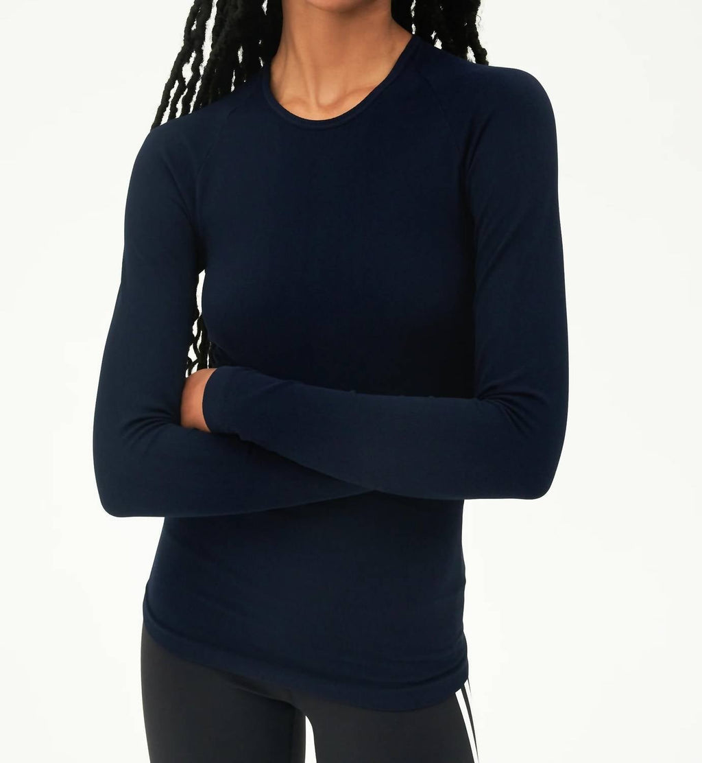 Loren Seamless Long Sleeve Tee In Indigo