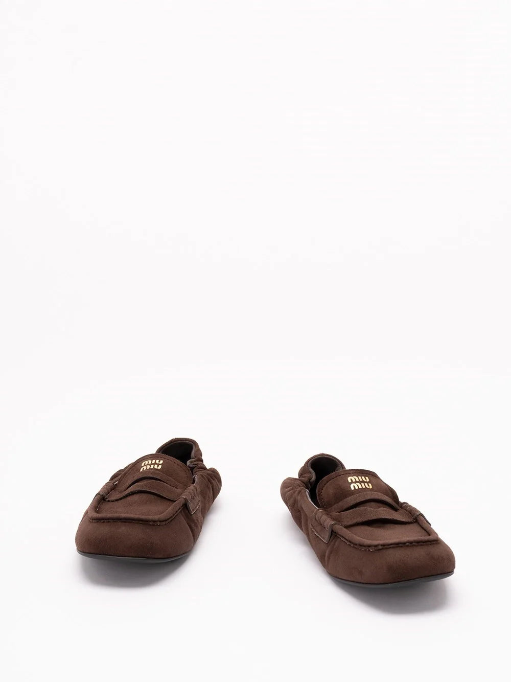Miu Miu Women Ruches Suede Loafers