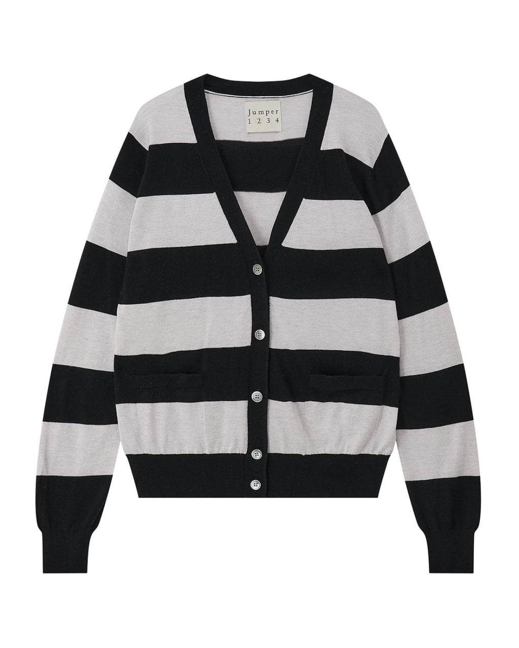 Women's Slinky Stripe Cardigan In Black Foggy