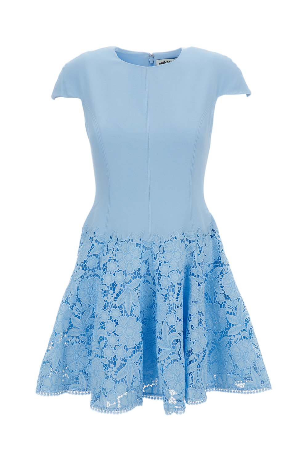 Crepe Lace Mini Dress