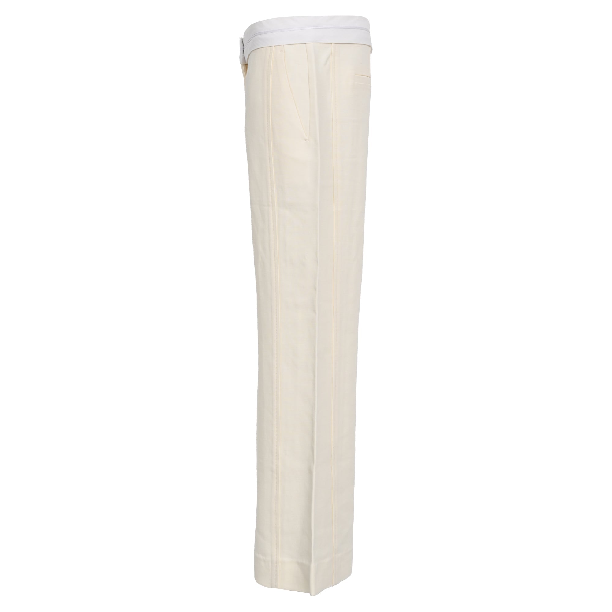 Victoria Beckham Flared Pants in White Wool