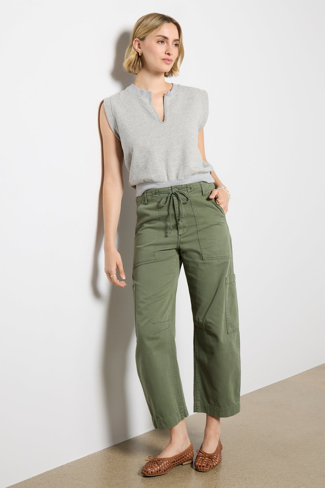 Women's Sloane French Terry Split Neck Top