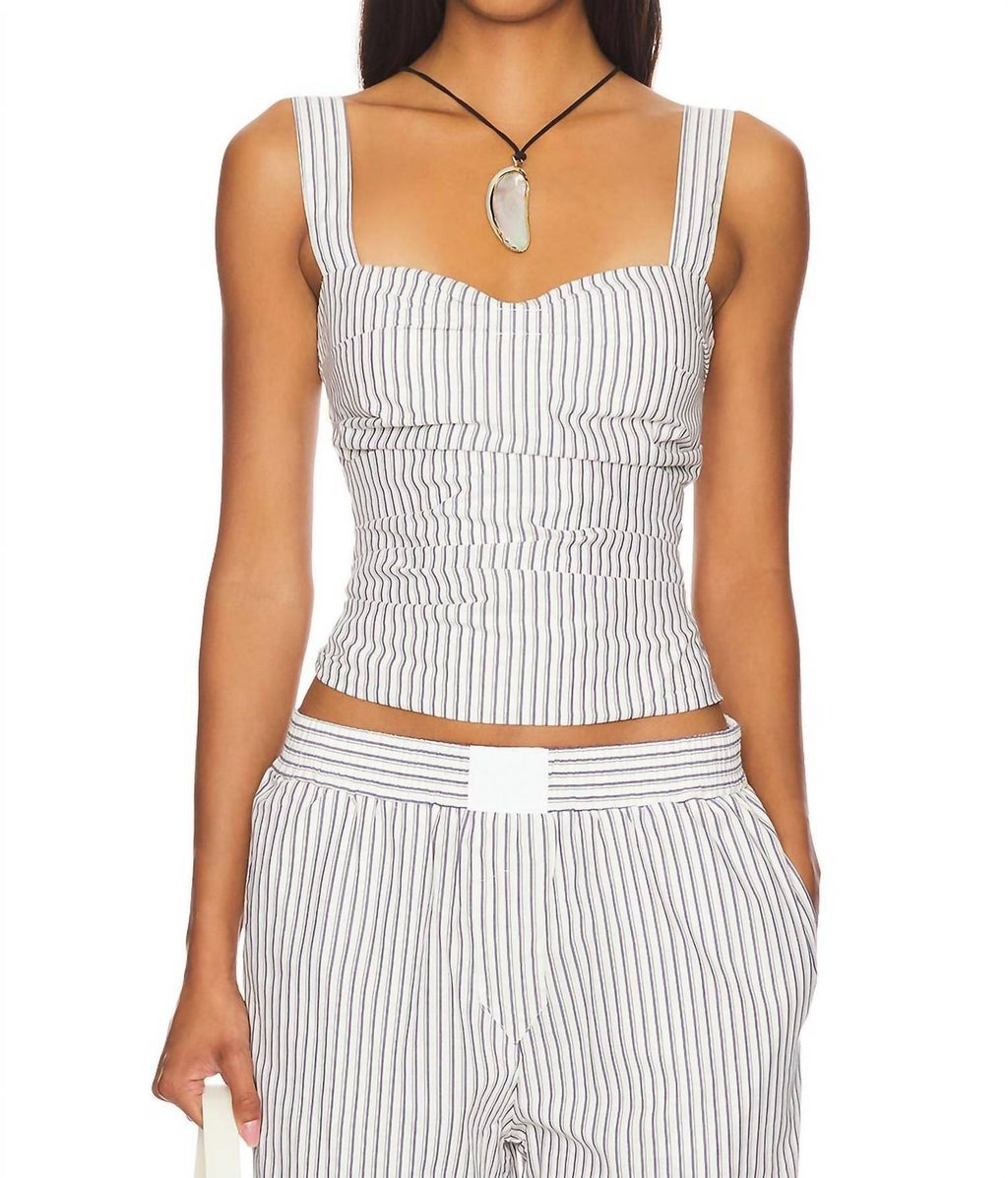 Cobain Corset Top In Cream Stripe
