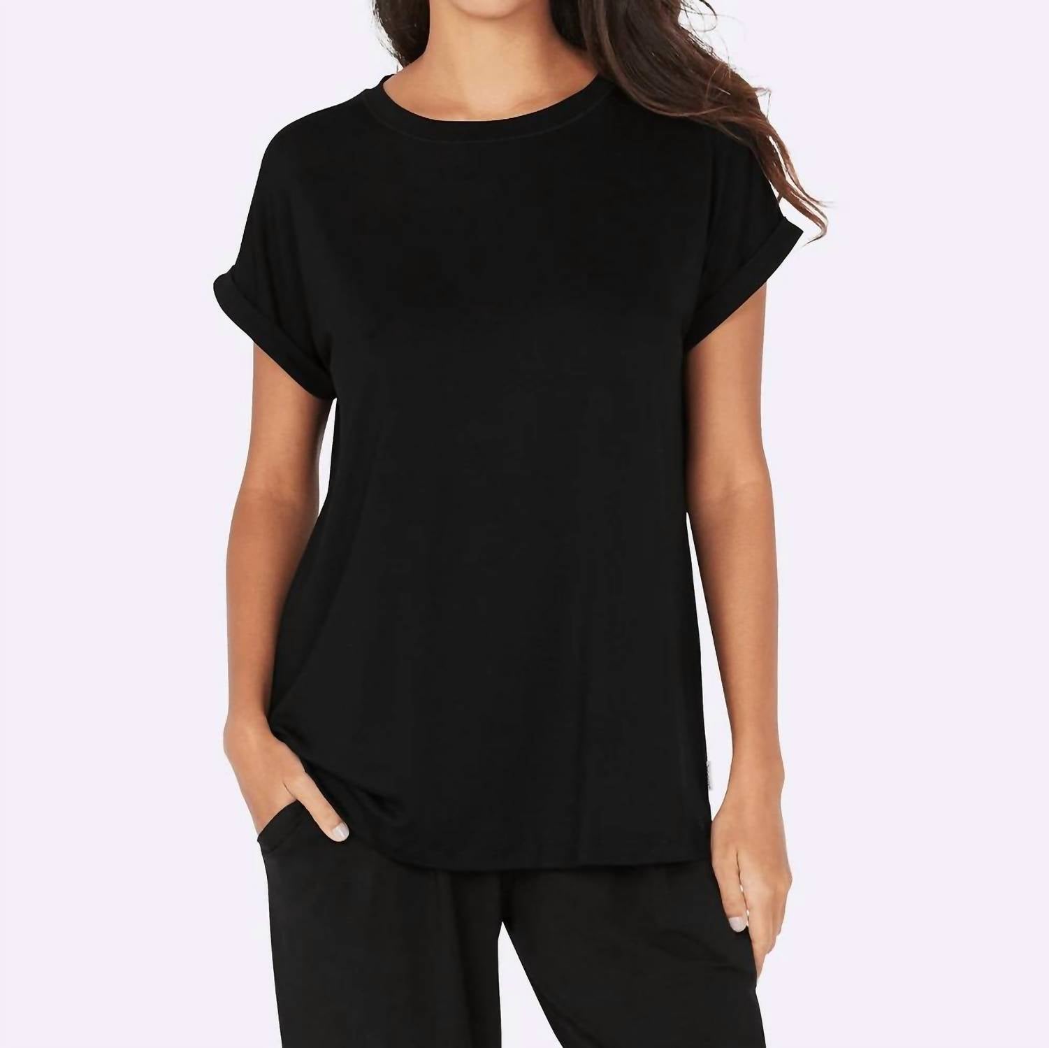 Downtime Lounge Top In Black