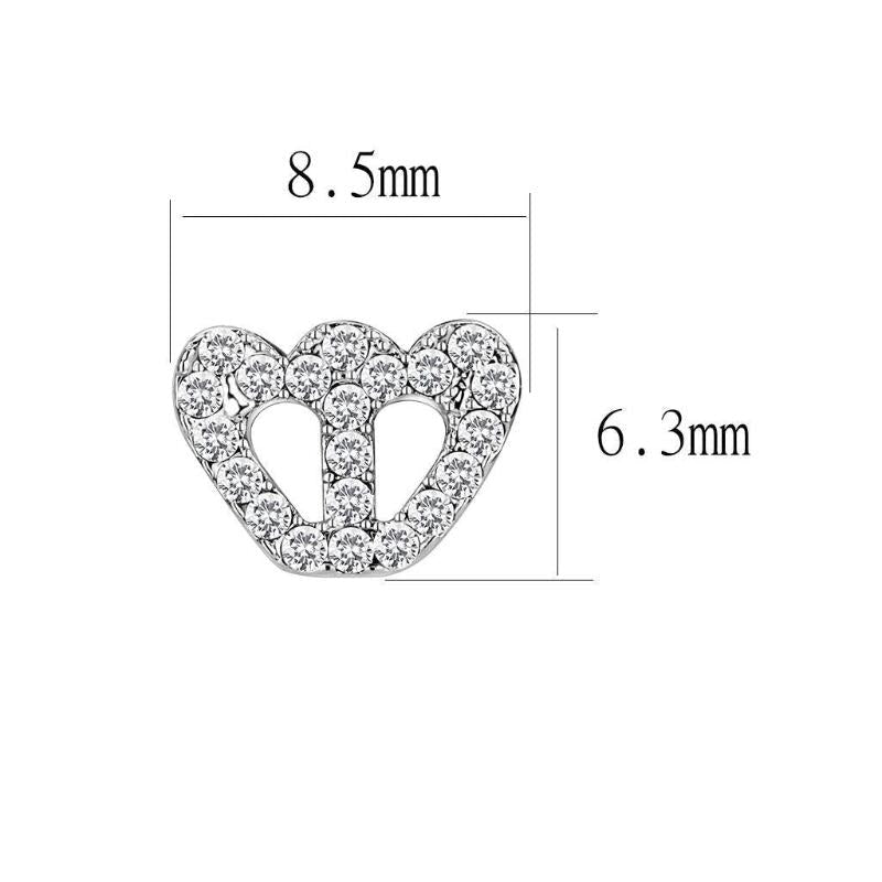 Rhodium Brass Earrings with Top Grade Crystal in Clear