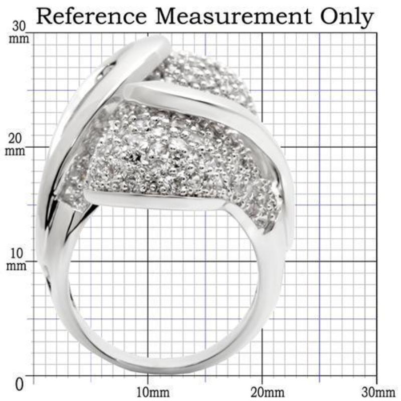 Rhodium Brass Ring with AAA Grade CZ in Clear