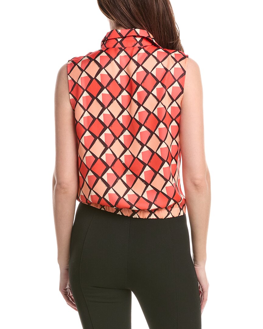 Renuar Woven Button Front Blouse