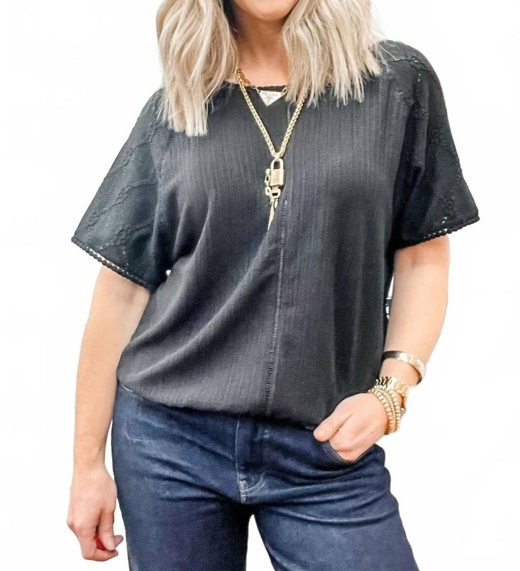 Reversible Short Sleeve Top In Black