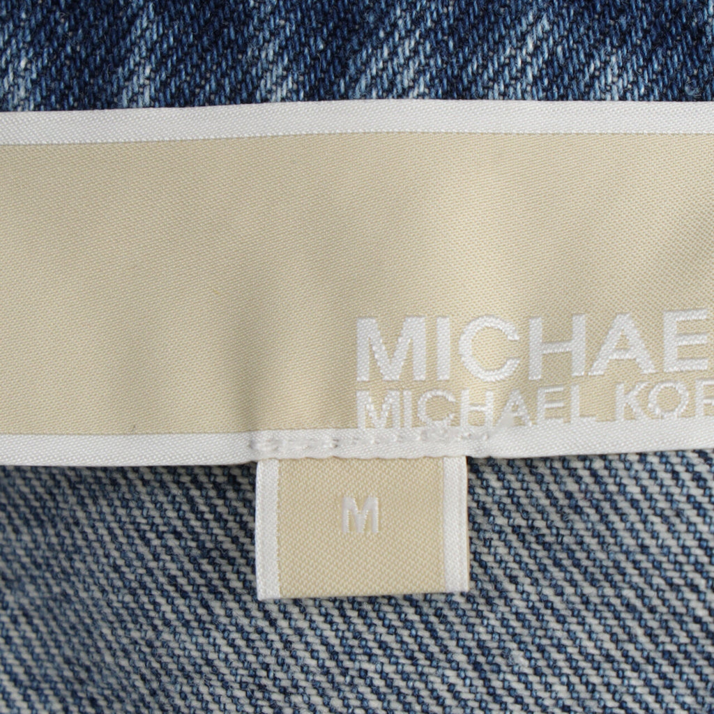 Michael Michael Kors Long Sleeve Denim Jumpsuit in Blue Cotton