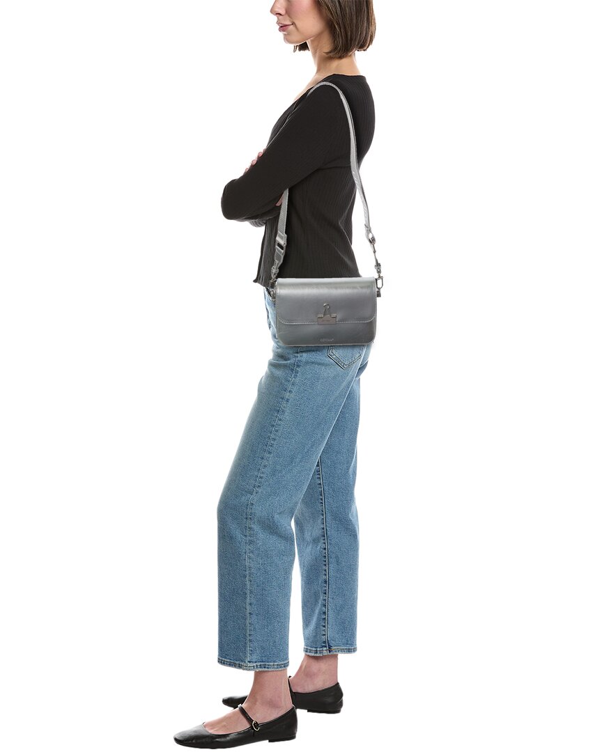 Off-White Binder Medium Leather Clutch