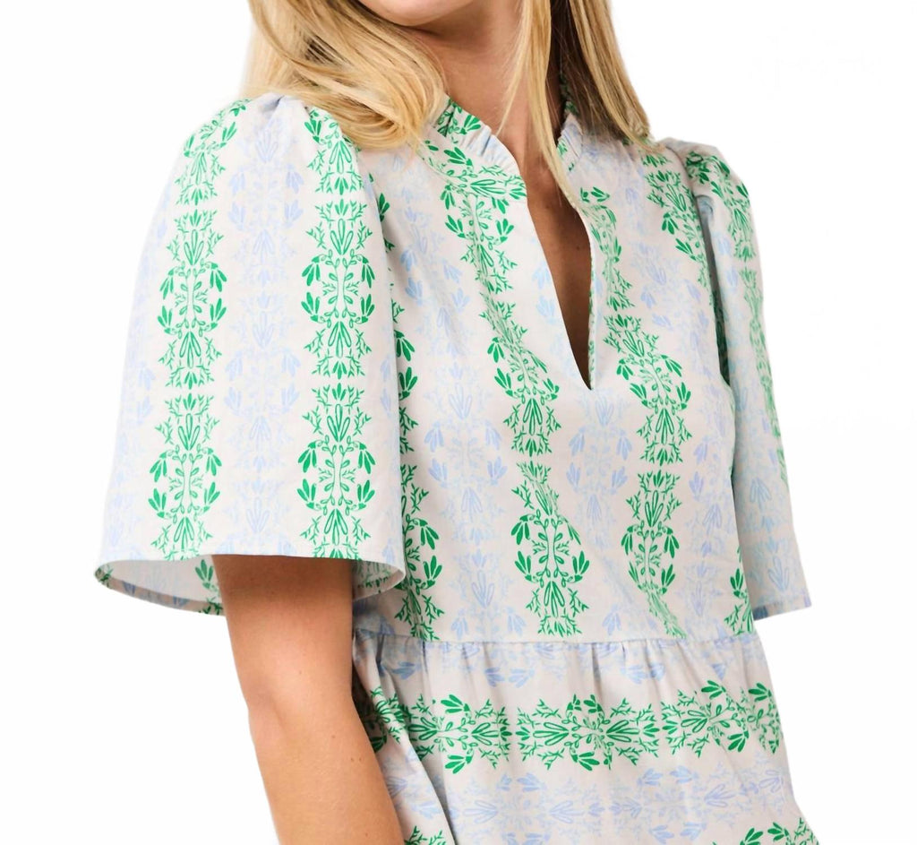 Ivy Heirloom Vine Dress In Green