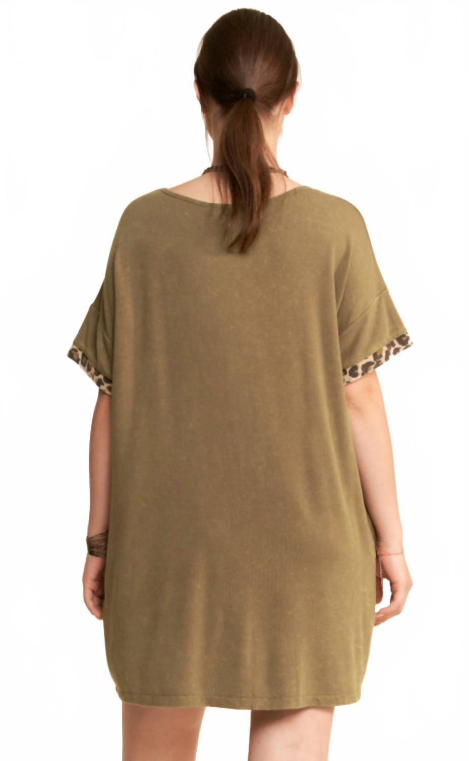 Top Of The World Tshirt Dress In Dark Olive