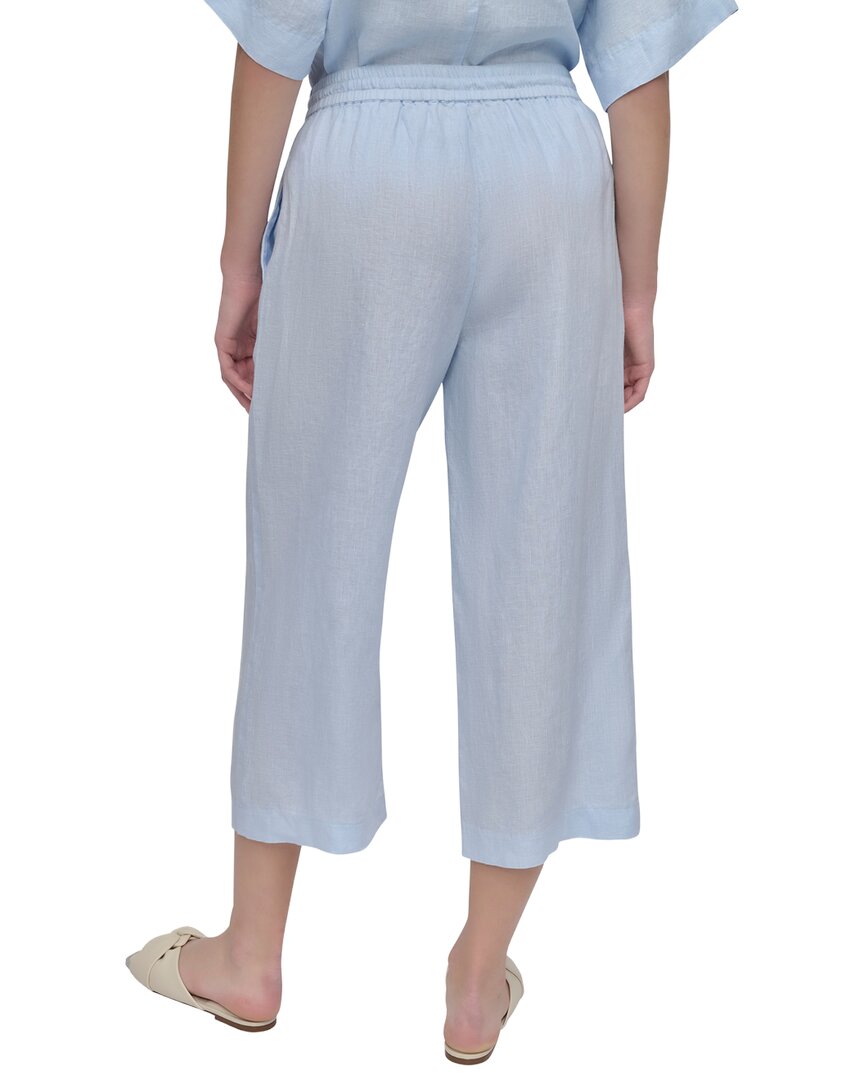 DKNY Pull On Straight Leg Linen Pant
