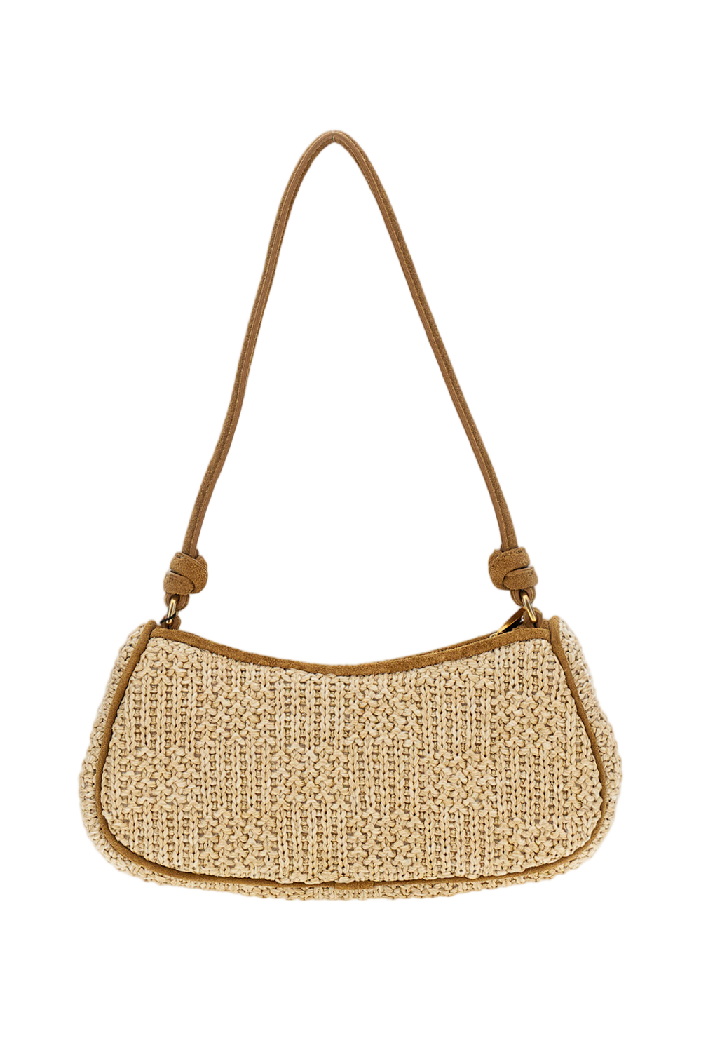 Beige Raffia Shoulder Bag