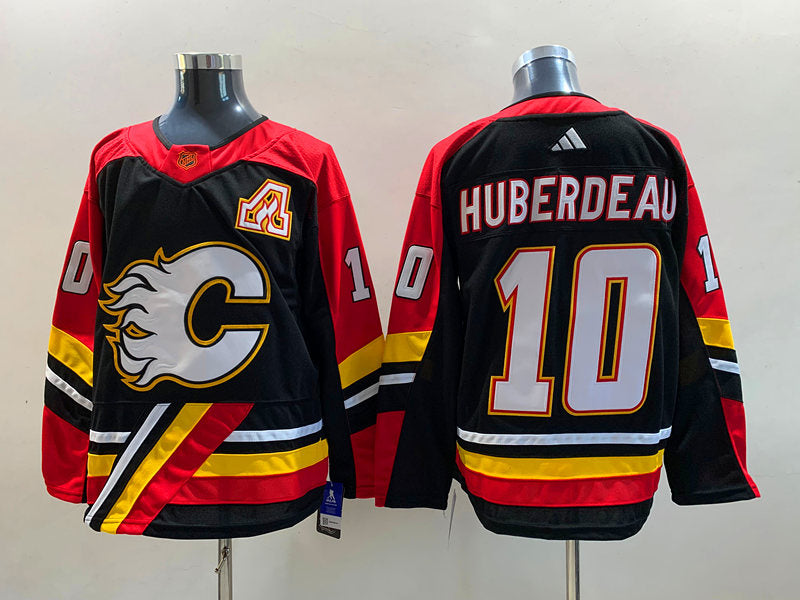 Men's Calgary Flames Jonathan Huberdeau #10 Black Breakaway Player jersey